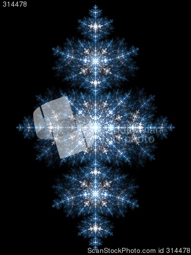 Image of Winter snowflake shape 3d