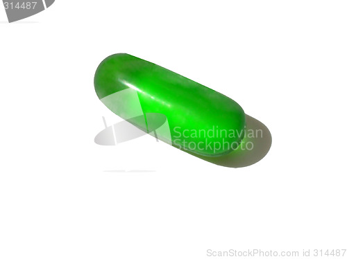 Image of Green pill on white