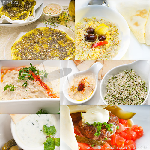 Image of Arab middle eastern food collage 