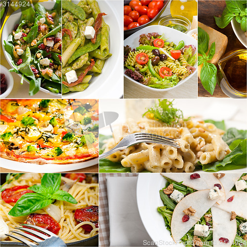 Image of healthy and tasty Italian food collage