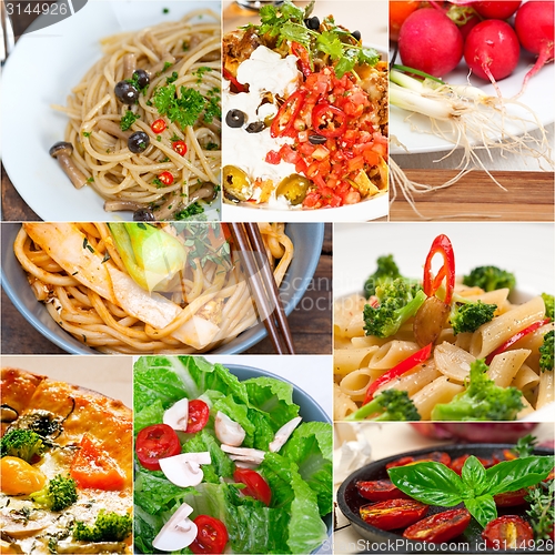 Image of healthy Vegetarian vegan food collage