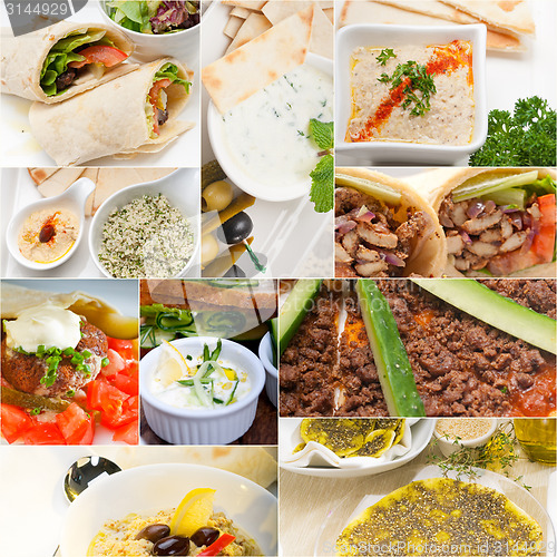 Image of Arab middle eastern food collage 