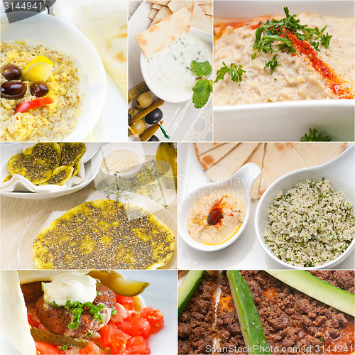 Image of Arab middle eastern food collage 