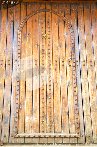 Image of historical in  antique building door morocco style africa   wood