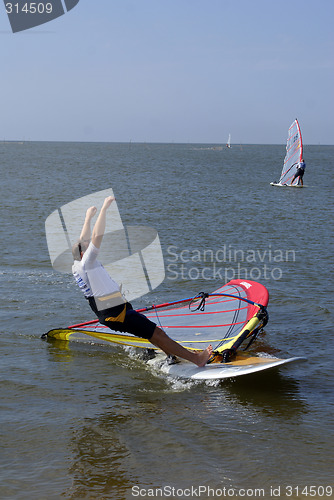 Image of Man on windsurfing