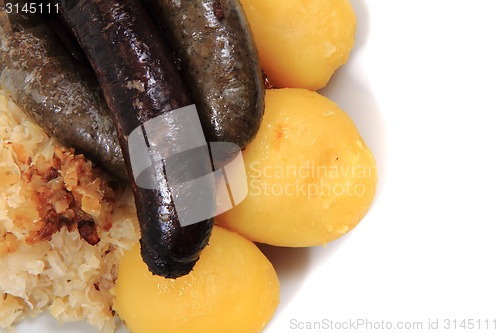 Image of black and white pudding as czech typical food 