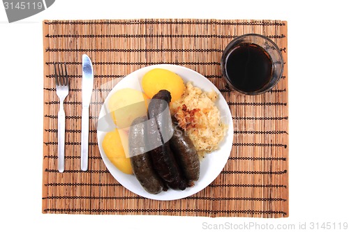Image of black and white pudding as czech typical food 