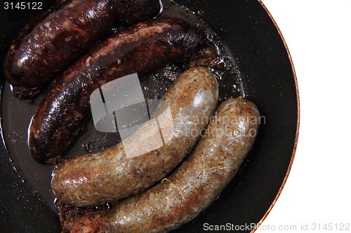 Image of black and white pudding as czech typical food 