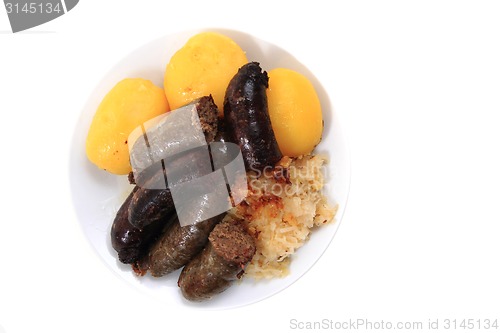 Image of black and white pudding as czech typical food 