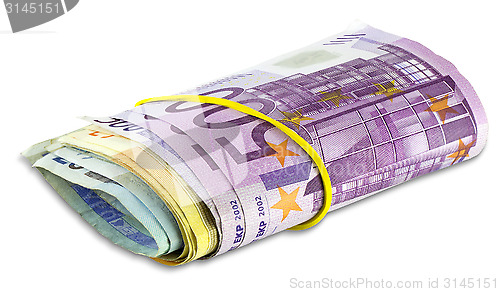 Image of Pile scroll of Euro banknotes