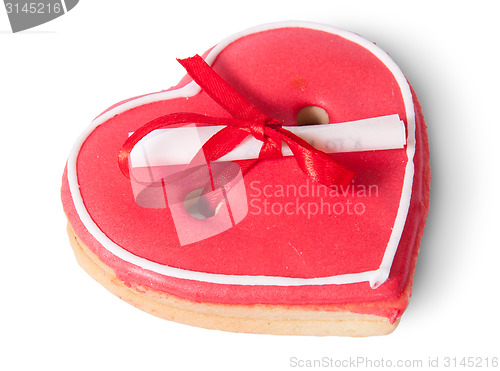 Image of Cookies heart with note