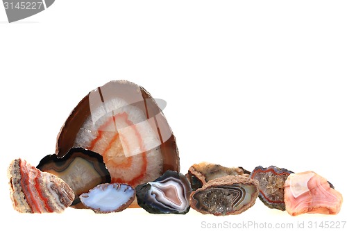 Image of agate mineral collection 