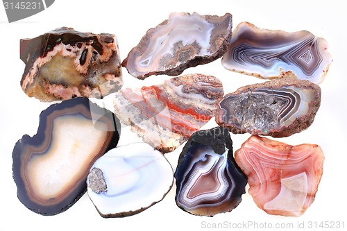 Image of agate mineral collection 