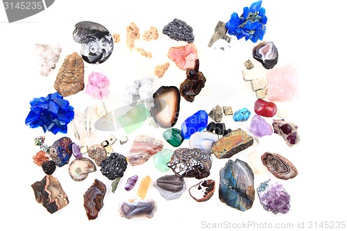 Image of color minerals and gems collection 
