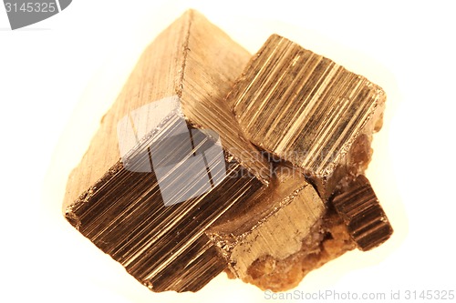 Image of golden cubes (pyrite mineral)