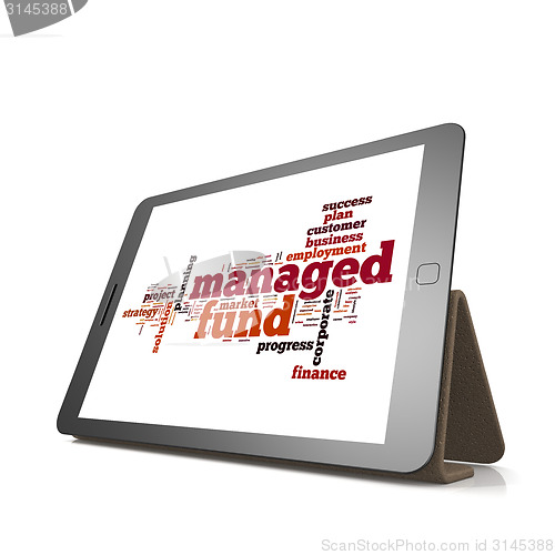 Image of Managed fund word cloud on tablet