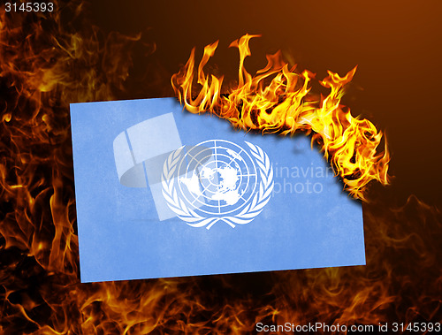 Image of Flag burning - United Nations