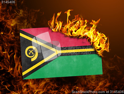 Image of Flag burning - Vanuatu