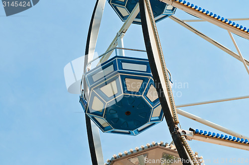 Image of Cabin of ferris wheel on a clear day