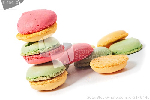 Image of Macaron cookies on white