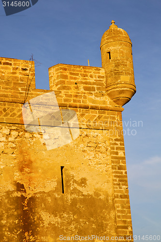 Image of  brick in old construction  africa morocco  