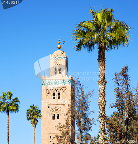 Image of  muslim the history  symbol  in morocco  africa  minaret religio