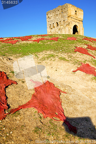 Image of old construction in africa morocco and red  