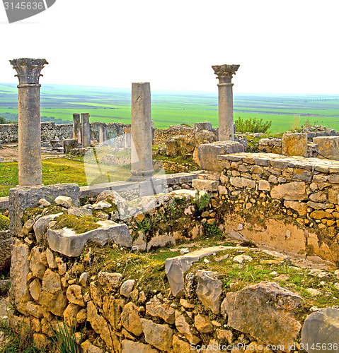 Image of volubilis in morocco africa the old roman deteriorated monument 