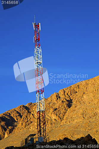 Image of   utility pole in africa morocco energy and distribution pylon