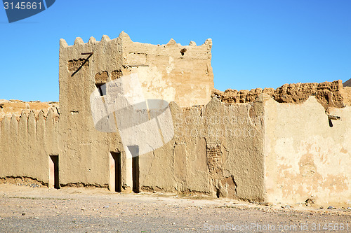 Image of hill africa in morocco the old contruction        village brick 