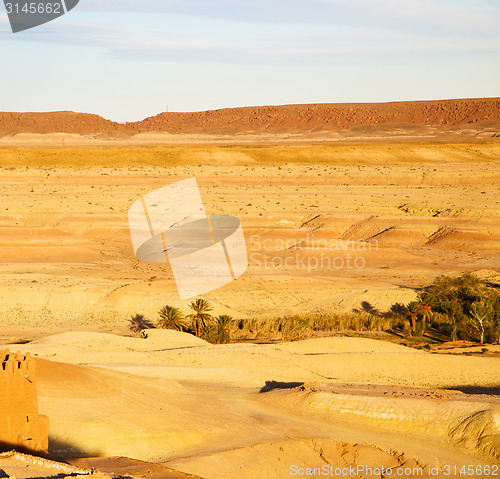 Image of hill africa in morocco the old contruction and   historical vill