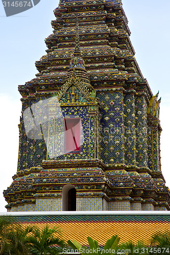 Image of  thailand  bangkok in    temple abstract cross plant