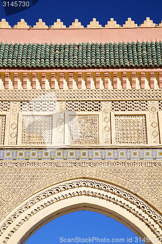 Image of morocco arch in africa old construction  sky