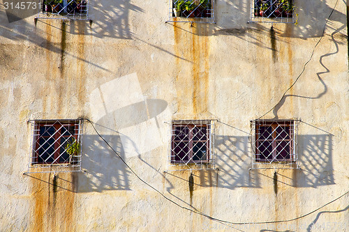 Image of  window in morocco africa and old construction wal brick histori