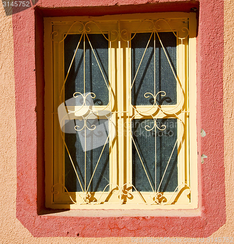 Image of  window in morocco africa and old  red