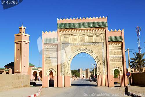 Image of morocco arch in africa    the blue sky