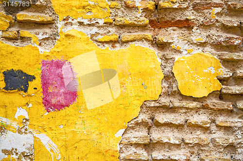 Image of texture wall in africa morocco yellow
