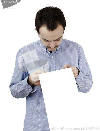 Image of Man holding a paper