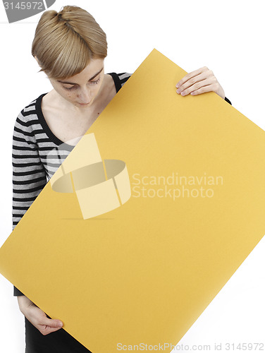 Image of Woman holding a paper