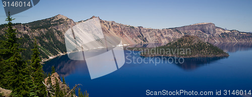 Image of Crater Lake Wizard Island West Rim Caldera Volcano Cone