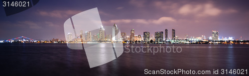 Image of Late Night Coronado San Diego Bay Downtown City Skyline