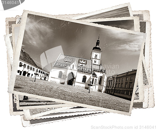 Image of Vintage photo St. Mark' church Zagreb