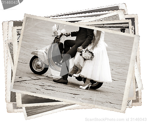 Image of Vintage photos with newlywed