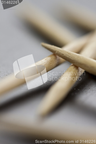 Image of Pile of wooden toothpicks