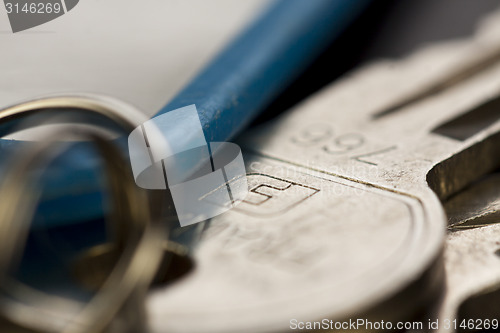 Image of Macro Shot of Keys on Top of the Table