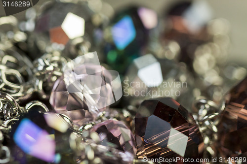 Image of Attractive shiny purple beads on jewellery