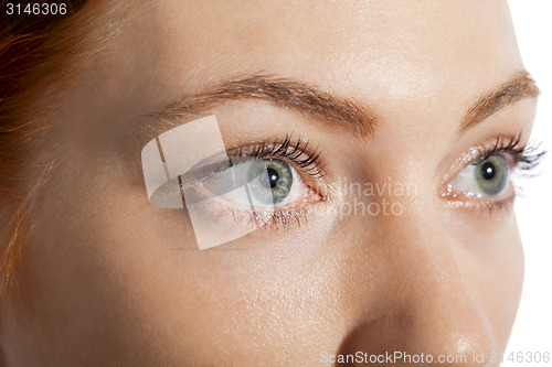 Image of Close up Woman Eye Looking Up