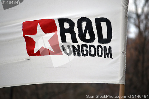 Image of Red Youth (Rød Ungdom) logo on banner