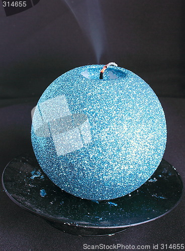 Image of blue ball candle