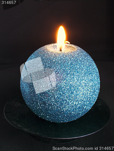 Image of blue ball candle